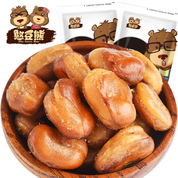 憨豆熊兰花豆500g/袋净重牛肉味坚果炒货休闲零食干果小吃豆类蚕豆	